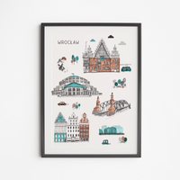 Wroclaw Walking Route Poster 21x30
