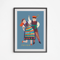 Folk Dancers Poster 40x50