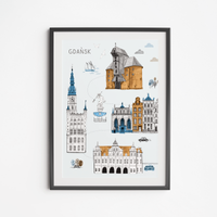 Poster Gdansk Walking Route 21x30
