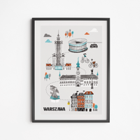 Warsaw Walking Route Poster 40x50
