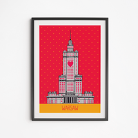 Poster Palace of Culture Heart Coral 50x70