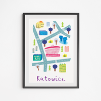 Poster Map of Katowice 30x40