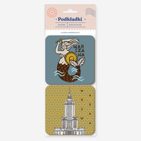 Set of Warsaw Palace + Retro Mermaid Coasters