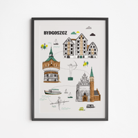 Poster Bydgoszcz Walking Route 21x30