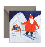 Card Santa on Skis