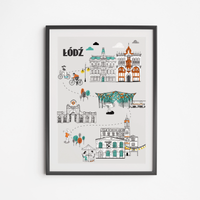Poster Lodz Trasa Spacerowa 21x30