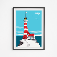 Retro Lighthouse Poster 30x40