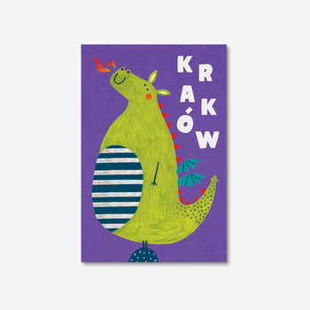 Pocztówka Kraków Smok Baryłka