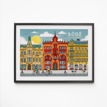 Plakat Łódź Kamieniczki 21x30