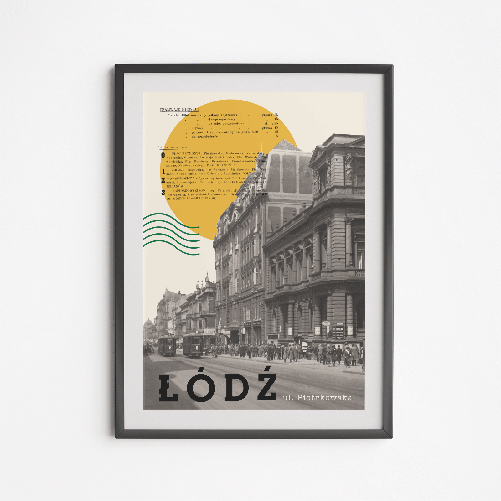 Plakat Łódź Piotrkowska Kolaż 21x30 21x30 | Kolekcje  Miasta