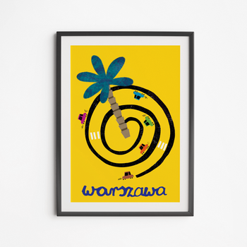 Plakat Warszawa Rondo z Palmą 21x30