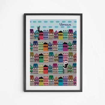 Poster Warsaw Townhouses Day 21x30