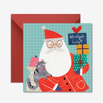 Santa Card with Cat