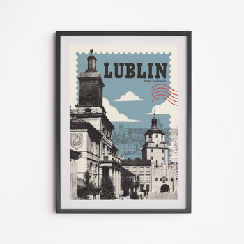 Plakat Lublin Brama Krakowska Kolaż 21x30