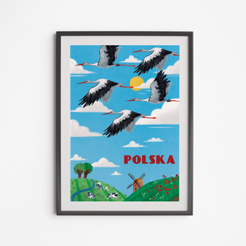 Plakat Bociany 21x30