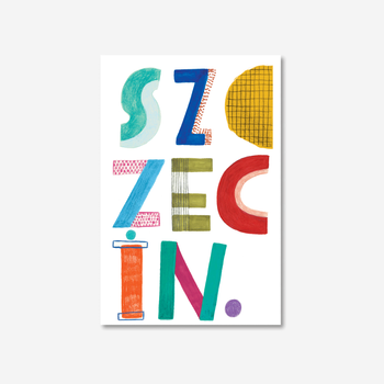Pocztówka Szczecin Napis Kolor