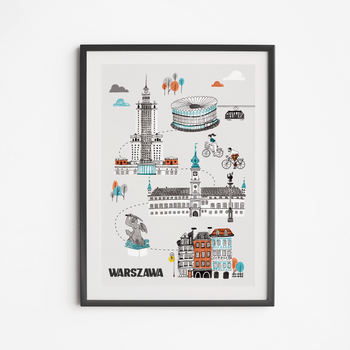 Warsaw Walking Route Poster 21x30