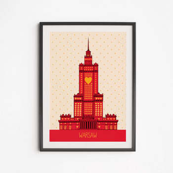 Heart Palace of Culture Poster Beige 21x30