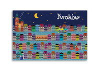 Pocztówka Kraków Kamieniczki Noc