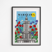Plakat Warszawa Pałac Kultury Łąka  40x50