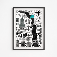 Plakat Warszawa Mapa 21x30