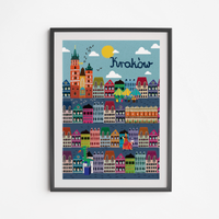 Plakat Kraków Kamieniczki 21x30