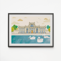 Plakat Pałac Na Wodzie Łazienki 21x30