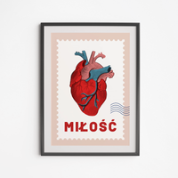 Plakat Serce Miłość 40x50