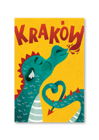 Pocztówka Kraków Smok Ogień